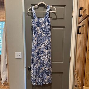 Vince Camuto Blue and White Floral Maxi Dress